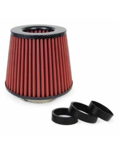 Filtru de aer conic Carbon cu 3 adaptoare