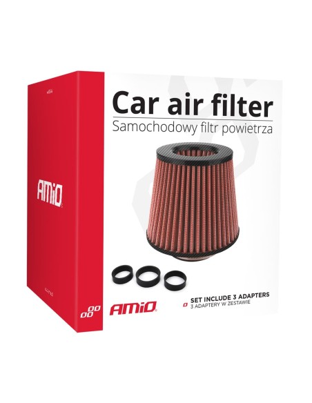 |AutoNeo.roFiltru de aer conic Carbon cu 3 adaptoare