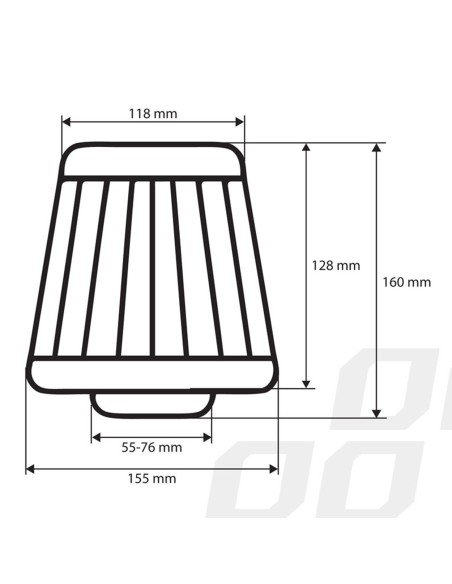 |AutoNeo.roFiltru de aer conic Carbon cu 3 adaptoare