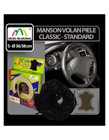 |AutoNeo.roManson volan piele Classic - Kegel - S - Ø 36-38cm - Negru