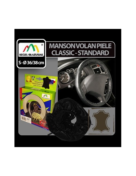 |AutoNeo.roManson volan piele Classic - Kegel - S - Ø 36-38cm - Negru
