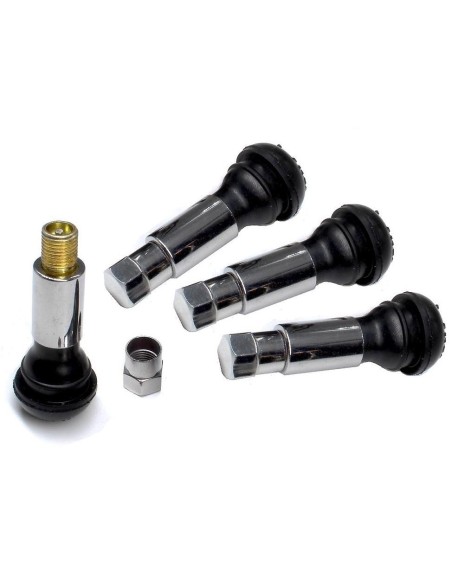 |AutoNeo.roSet 4 Valve Metalice Cromate cu capac hexagonal