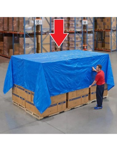 Prelata Impermeabila cu ochiuri metalice de prindere, dimensiune 3,0m x 4,0m, densitate 80g/m2, culoare albastra