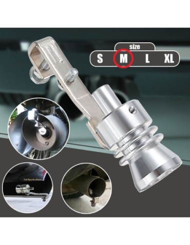 Fluier din aluminiu pentru toba marime M, compatibil cu motoare intre 1600 - 2000 cc
