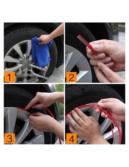 |AutoNeo.roInele de protectie si decor jante, adezive, din plastic flexibil - ROSU