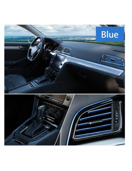 Banda decor interior crom TUNING, 5m, ALBASTRU