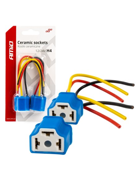 |AutoNeo.roSet 2 mufe ceramice soclu H4, rezistente termic, 12-24V