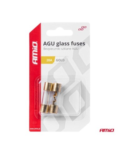 |AutoNeo.roSet 2 sigurante din sticla tip AGU, contacte aurite, 20A