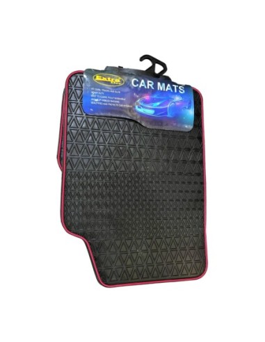|AutoNeo.roCovorase Auto Universale, din cauciuc sintetic moale, culoare Neagra cu dunga Rosie