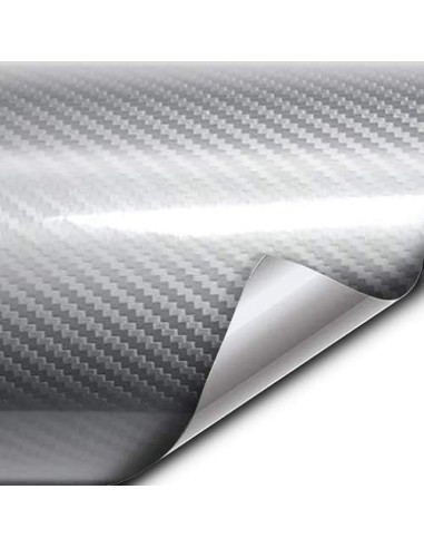 |AutoNeo.roFolie colantare auto Carbon 5D Lacuit Argintiu (3,0m x 1,52m)