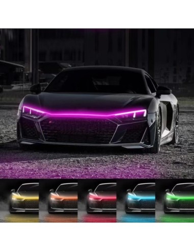 |AutoNeo.roBanda LED iluminare capota, tensiune 12V, lungime 180cm, lumina Multicolora, RGB