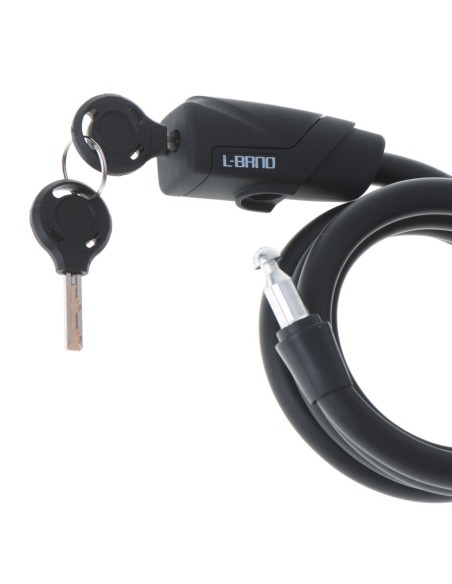 |AutoNeo.roAntifurt bicicleta, Dispozitiv de blocare biciclete, spiralat, cu cheie, lungime 150cm, culoare Neagra