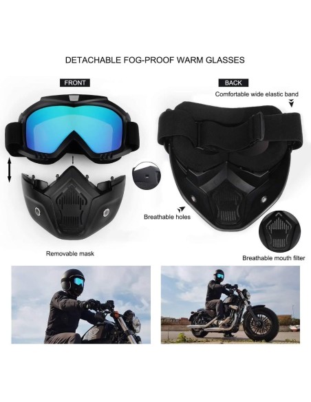 |AutoNeo.roMasca de Protectie cu Ochelari Detasabili, cu destinatie Moto, ATV, SSV, QUAD