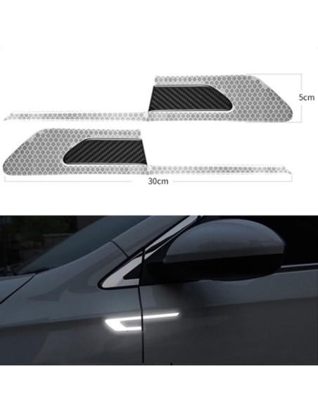 |AutoNeo.roSet 2 stickere reflectorizante BUMERANG cu insertie Carbon 5D, culoare Argintiu