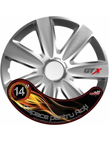 |AutoNeo.roSet capace roti auto Cridem GTX Carbon 4buc - Argintiu - 14''