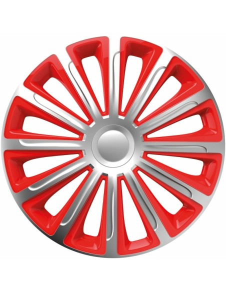|AutoNeo.roSet capace roti auto Cridem Trend 4buc - Argintiu/Rosu - 14''