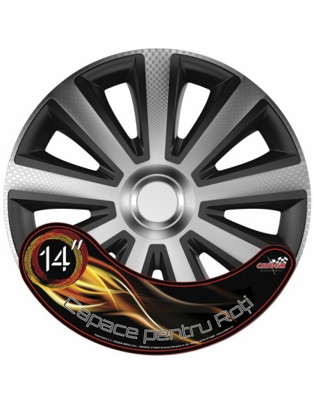 |AutoNeo.roSet capace roti auto Cridem Aviator Carbon 4buc - Argintiu/Negru - 14''