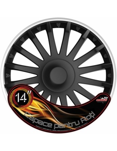 |AutoNeo.roSet capace roti auto Cridem Crystal SO 4buc - Negru/Argintiu - 14''