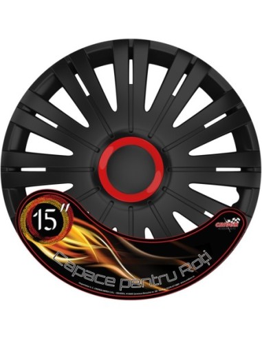 |AutoNeo.roSet capace roti auto Cridem Active RR 4buc - Negru/Rosu - 15''