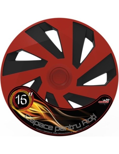 |AutoNeo.roSet capace roti auto Cridem Vector 4buc - Rosu/Negru - 16''
