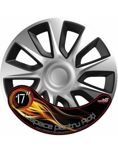 |AutoNeo.roSet capace roti auto Cridem Stratos 4buc - Argintiu/Negru - 17''