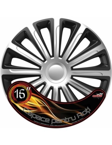|AutoNeo.roSet capace roti auto Cridem Trend 4buc - Argintiu/Negru - 16''