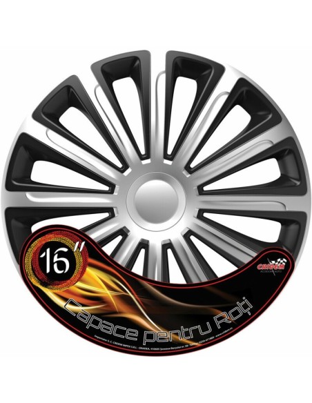 |AutoNeo.roSet capace roti auto Cridem Trend 4buc - Argintiu/Negru - 16''