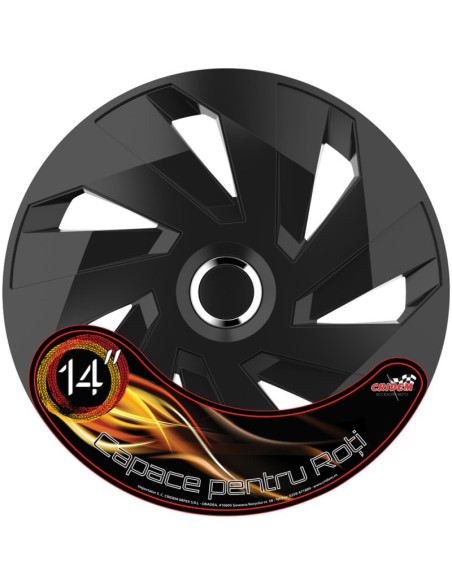 |AutoNeo.roSet capace roti auto Cridem Vector RC 4buc - Negru/Crom - 14''