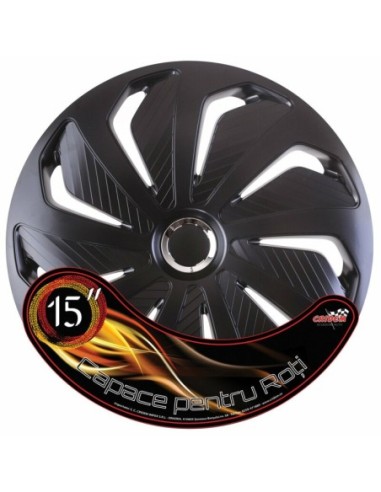 |AutoNeo.roSet capace roti auto Cridem Wind RC 4buc - Negru/Crom - 15''