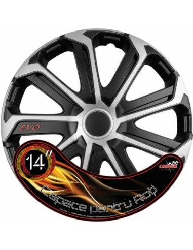 |AutoNeo.roSet capace roti auto Cridem Evo 4buc - Negru/Argintiu - 14''