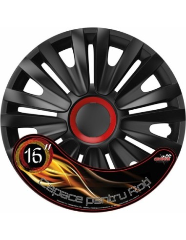 |AutoNeo.roSet capace roti auto Cridem Royal RR 4buc - Negru/Rosu - 16''