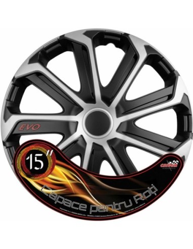 |AutoNeo.roSet capace roti auto Cridem Evo 4buc - Negru/Argintiu - 15''