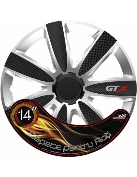 |AutoNeo.roSet capace roti auto Cridem GTX Carbon 4buc - Argintiu/Negru - 14''