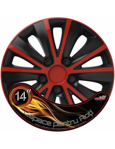 |AutoNeo.roSet capace roti auto Cridem Rapide 4buc - Rosu/Negru - 14''