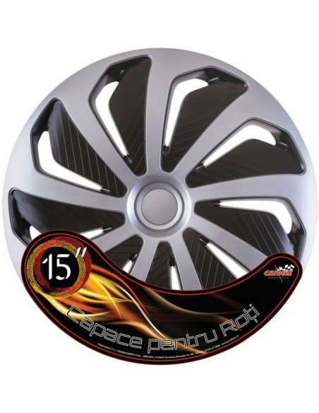 |AutoNeo.roSet capace roti auto Cridem Wind 4buc - Argintiu/Negru - 15''