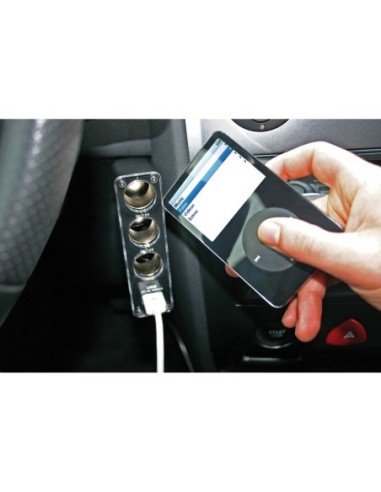 |AutoNeo.roPriza tripla bricheta cu USB si telecomanda Duo-4 IR 24V