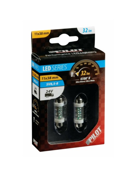 |AutoNeo.roBec tip LED 24V sofit cu 4 leduri 11x38mm SV85-8 2buc - Alb