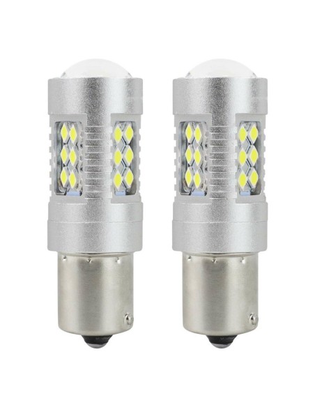 |AutoNeo.roBec Led 24SMD 3030 12/24V Frana semnalizare ceata 1156 P21W BA15s Canbus 2buc - Alb