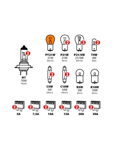 |AutoNeo.roKit becuri si sigurante 30buc 24V - halogen 2xH7
