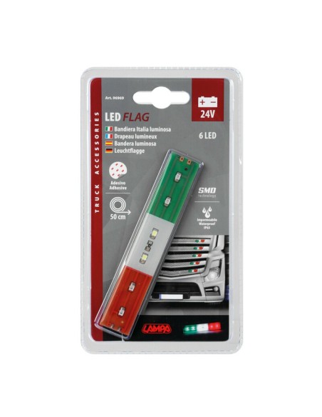 |AutoNeo.roBanda 6LED 12cm 24V steag - Italia
