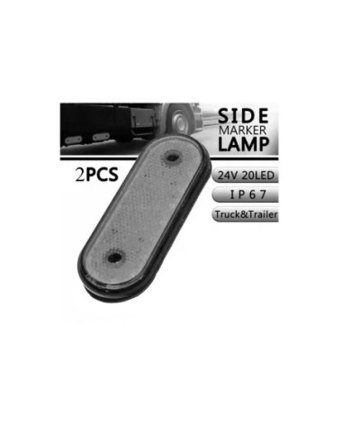 |AutoNeo.roLampa gabarit catadioptru cu LED 12V/24V set 2buc - Alb Dungi