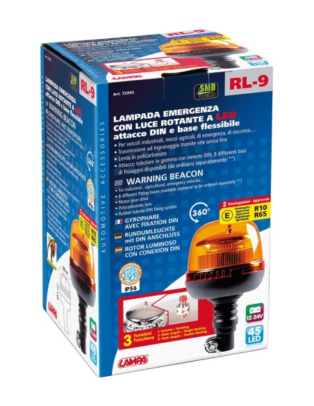 |AutoNeo.roGirofar stroboscopic galben LED cu fixare DIN 12/24V RL-9