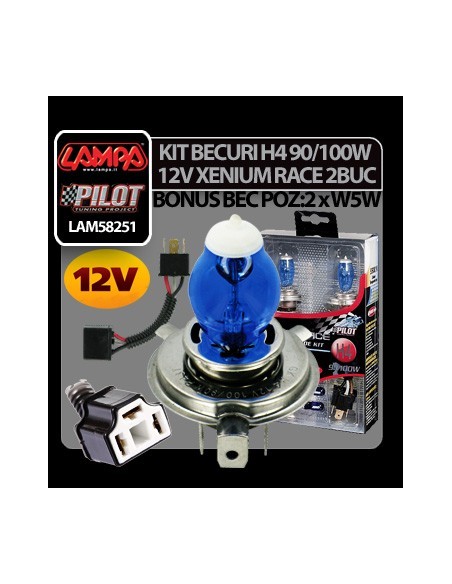 |AutoNeo.roBec halogen 12V - H4 - 90/100W Xenium Race P43t 2buc + Pachet bonus