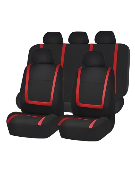 |AutoNeo.roSet huse scaun auto ieftine, Universale 9 piese, model RED LINE - ROSU