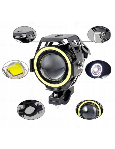 |AutoNeo.roProiector LED cu Lupa Angel Eye ALB si Devil Eye RED 12V Off-Road, ATV, SSV, UTV