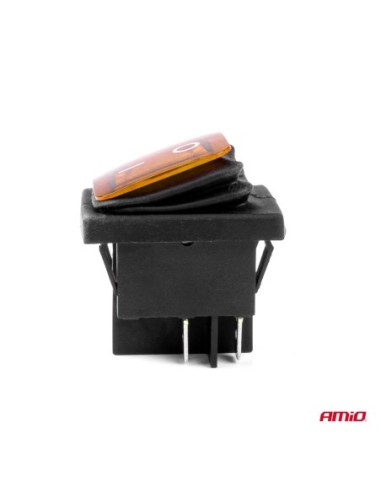 |AutoNeo.roIntrerupator On/Off, 12/24V, dreptunghiular, waterproof, iluminat culoare Galben, destinatie auto