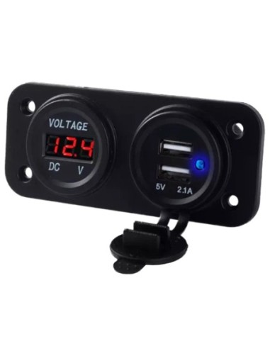 |AutoNeo.roVoltmetru cu 2 x porturi incarcare USB, pentru vehicule offroad, ATV, SSV, quad