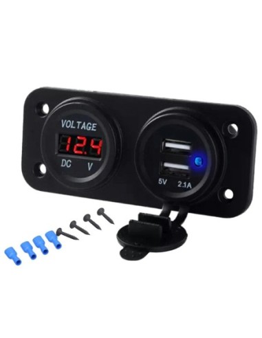 |AutoNeo.roVoltmetru cu 2 x porturi incarcare USB, pentru vehicule offroad, ATV, SSV, quad