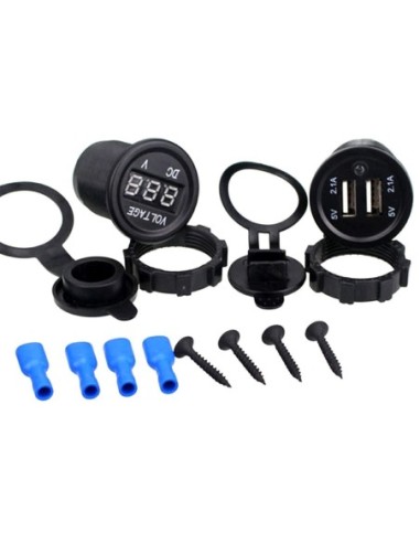 |AutoNeo.roVoltmetru cu 2 x porturi incarcare USB, pentru vehicule offroad, ATV, SSV, quad