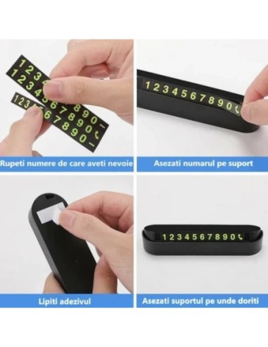 |AutoNeo.roSemn cu numarul de telefon la parcarea temporara instalare pe bord